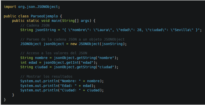 Ejemplo de parseo en Java