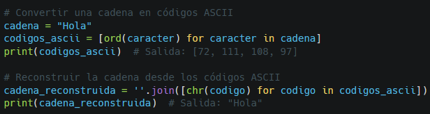 Ejemplo código ASCII